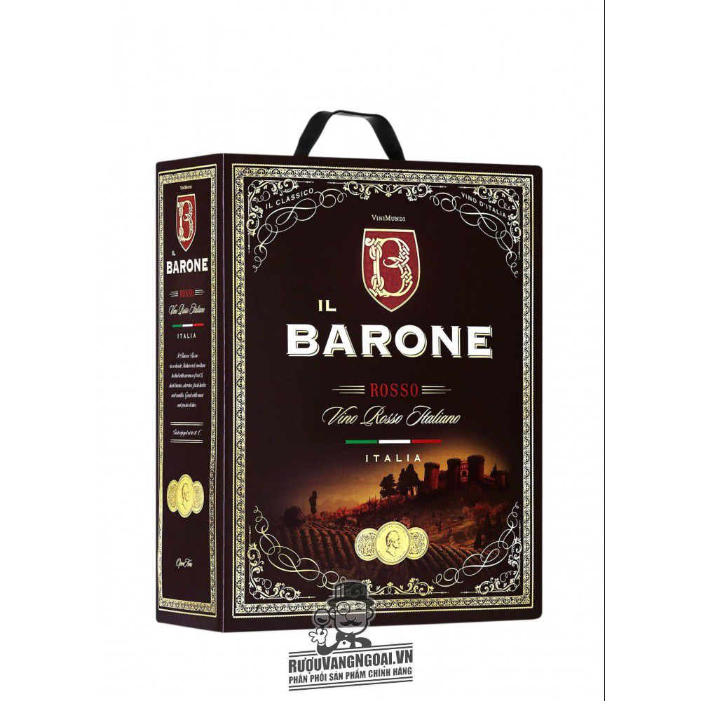 Vang bịch ngọt Ý iL Barone Rosso 3 Lít uống ngon