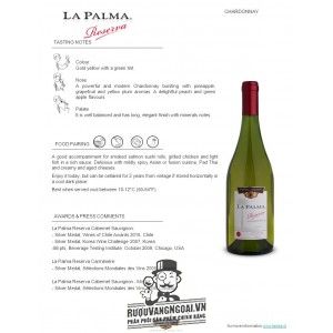 Vang Chile La Palma reserva Chardonnay bn1