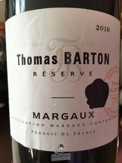 Rượu vang Thomas Barton Reserve Margaux