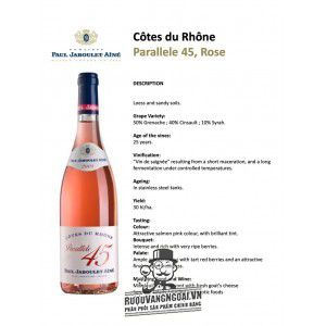 Vang Pháp Parallele 45 Cotes du Rhone Rose bn1