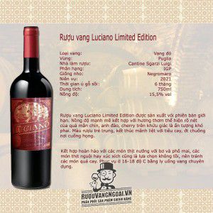 Vang Ý Luciano Limited Edition Negroamaro Puglia uống ngon bn1
